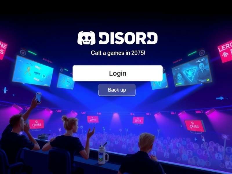 Discord login interface across multiple devices including PC, mobile, and tablet