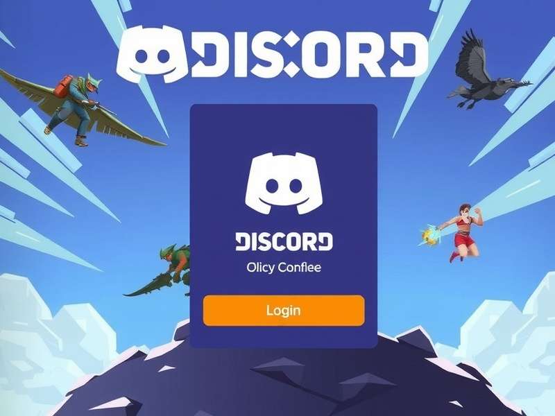 Discord mobile app interface showing login screen and chat