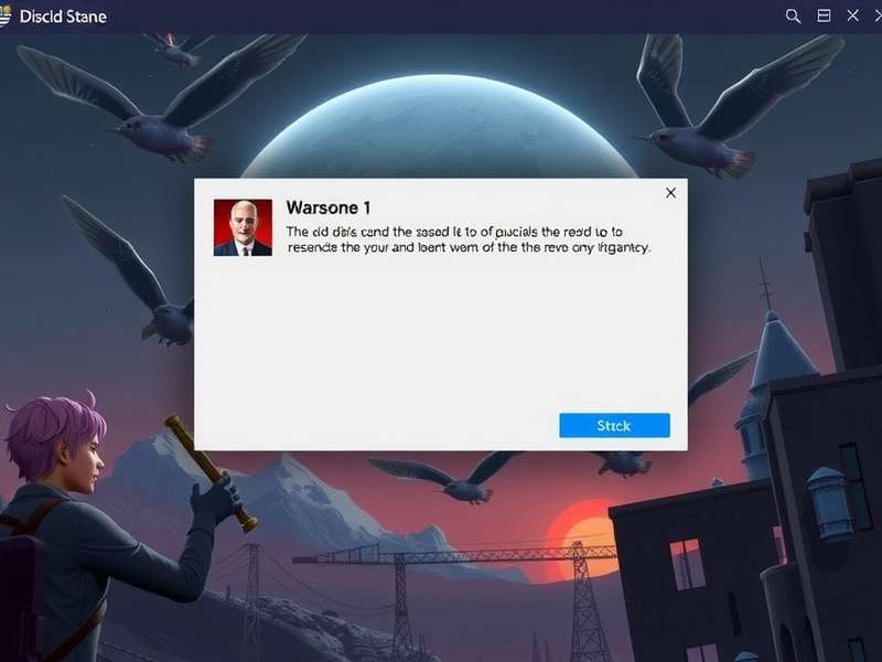 Screenshot of Discord Update 1 of 1 stuck on downloading screen